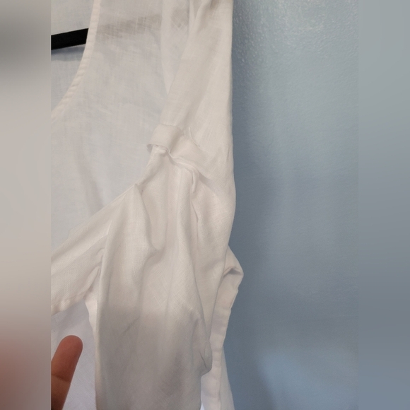 Chalet Women's Linen White Top Size Large - Picture 3 of 6